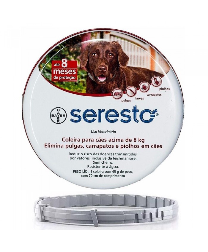 Coleira Antipulgas Seresto Bayer para Cães Acima de 8kg